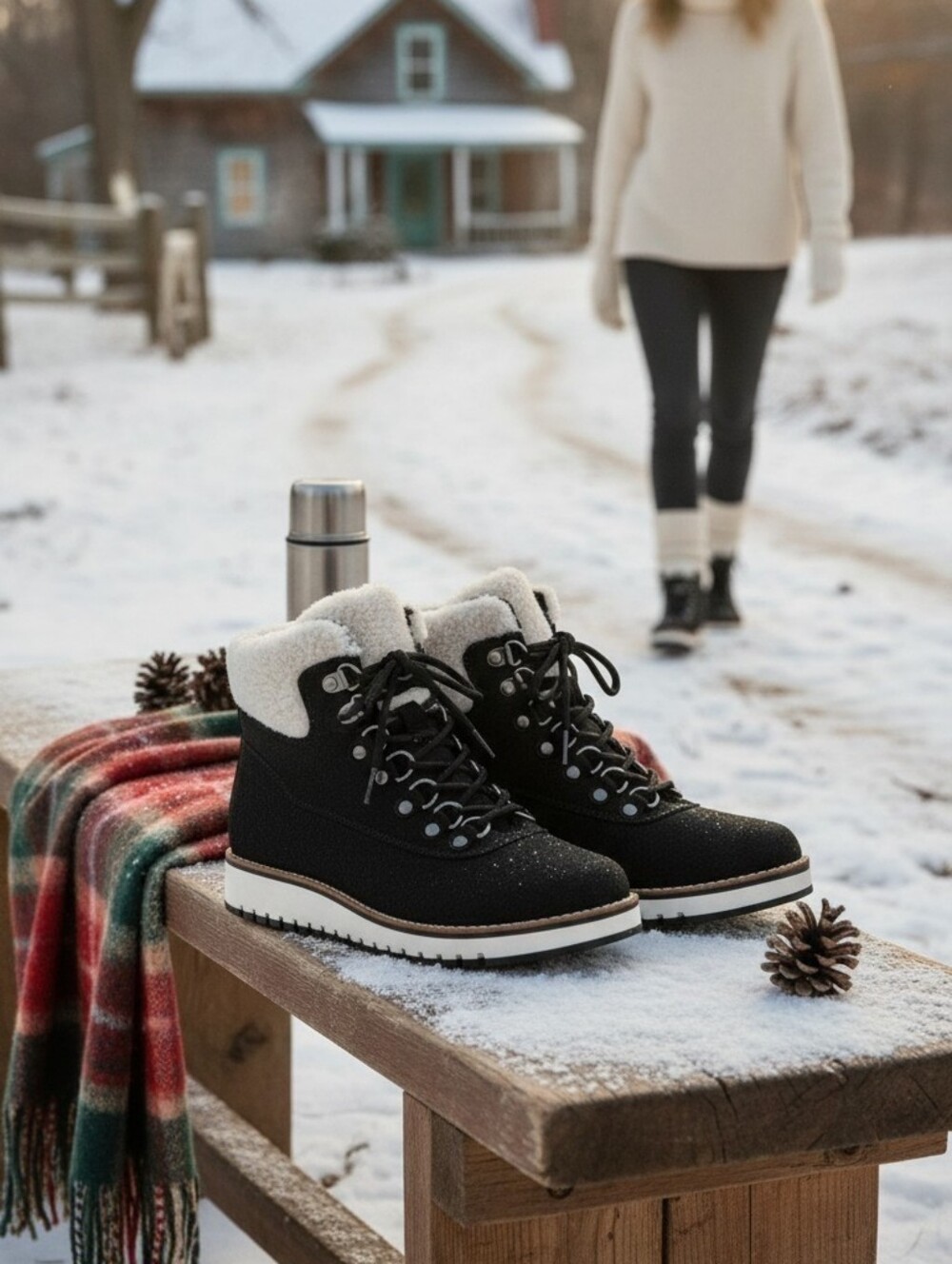 White Mountain Cozy Ankle Boots